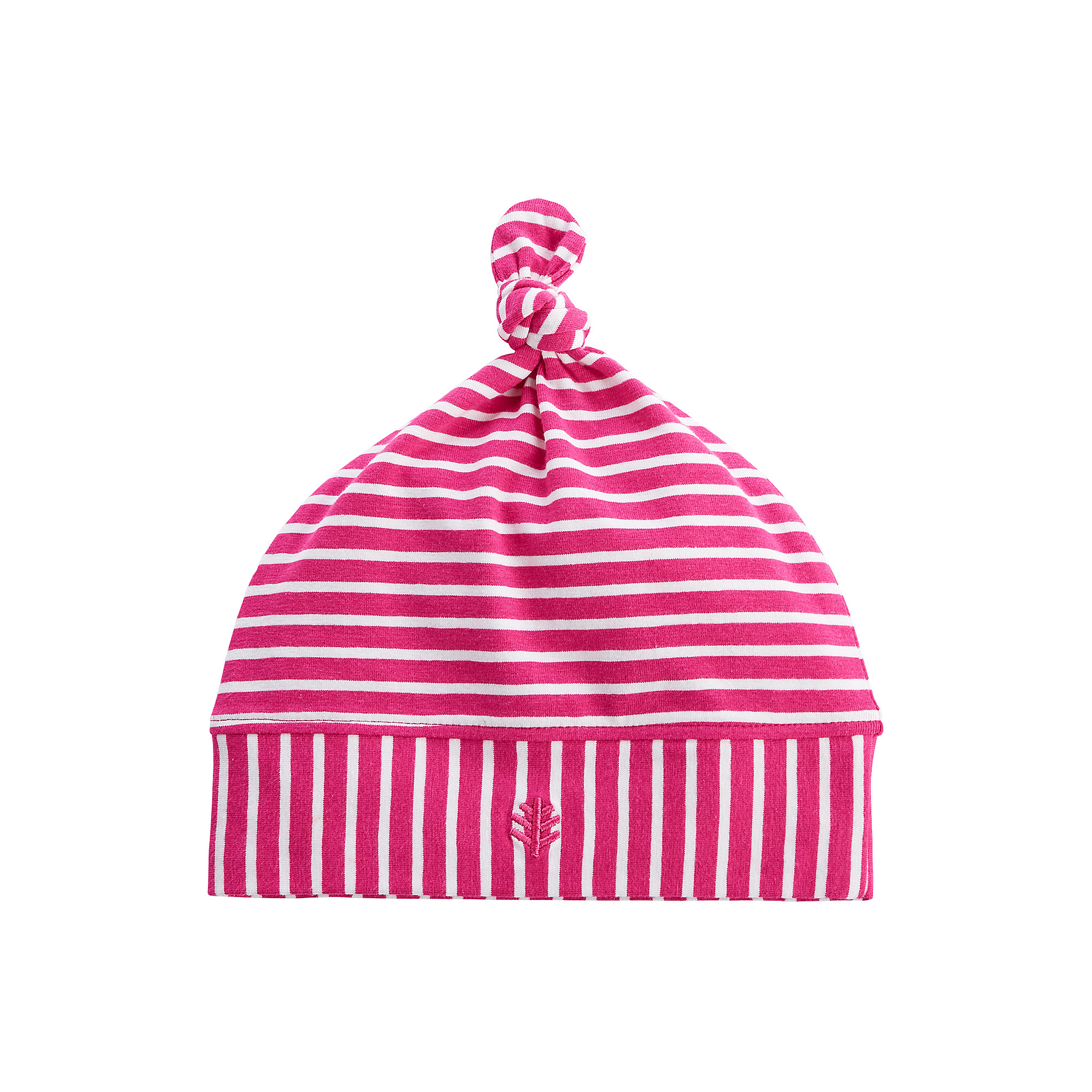 Coolibar - UV baby beanie hat - magenta/white stripes